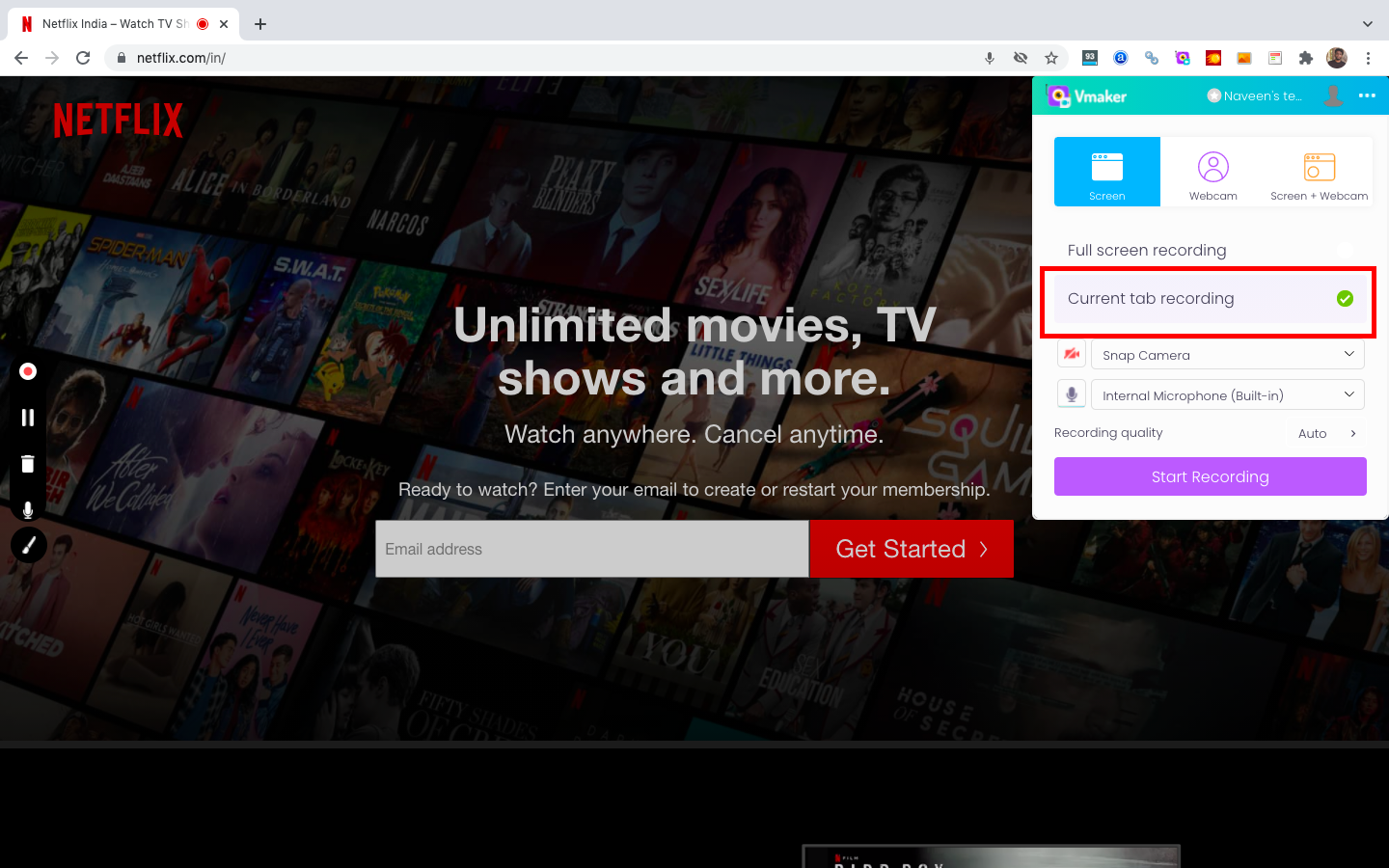 How to screen record Netflix?