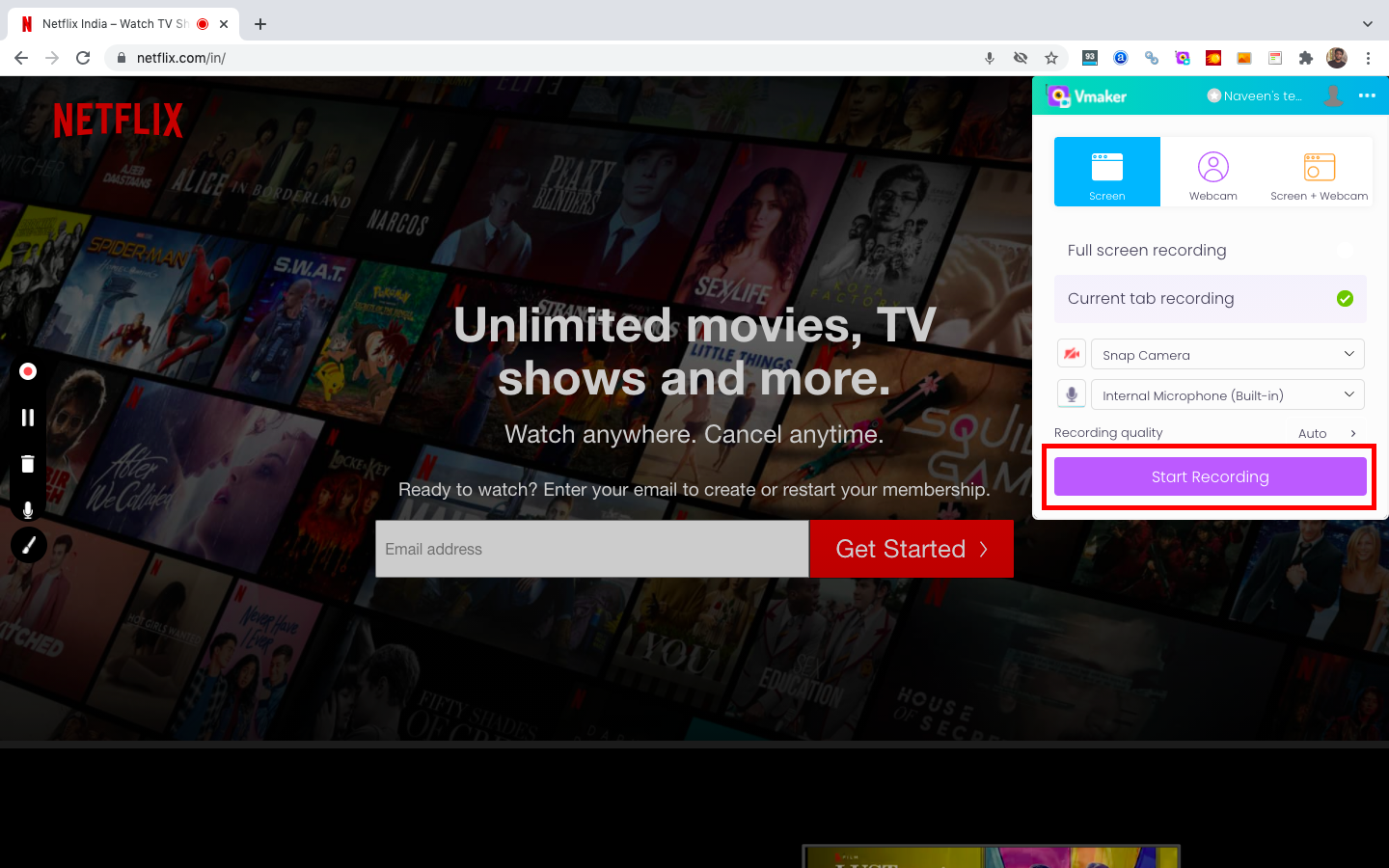 How to screen record Netflix?