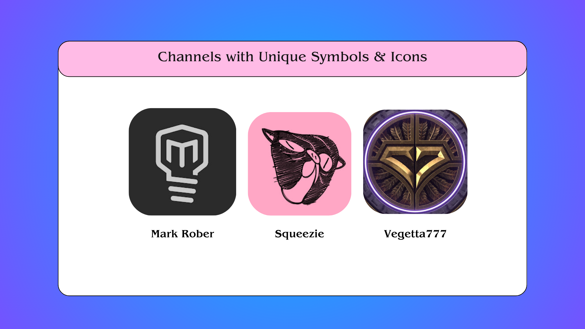 Unique Symbols or Icons